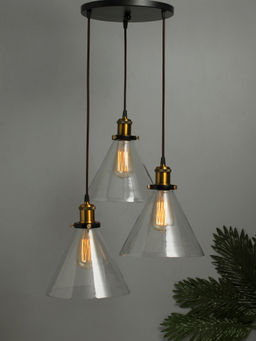 Homesake - Round Chandelier Glass Cone Light Golden