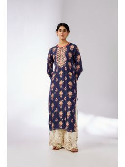Gopi Vaid - Navy Blue Dhara Kurta