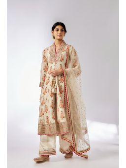 Gopi Vaid - Ivory Mansi Kurta with Palazzo and Dupatta (Set of 3)