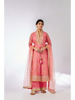 Gopi Vaid - Pink Mansi Kurta with Palazzo and Dupatta (Set of 3)
