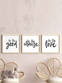 My Kids Wall - Be the Good, Be the Change, Be the Love Wall Art (Framed 3)-Beige (22.5x22.5 cm)