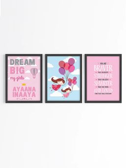 My Kids Wall - You are Braver, Stronger, Smarter and Loved Wall Art (Framed 3)-Black (32x23 cm)