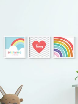 My Kids Wall - Dream Big Personalised Wall Art (Framed)-White (30x30 cm)