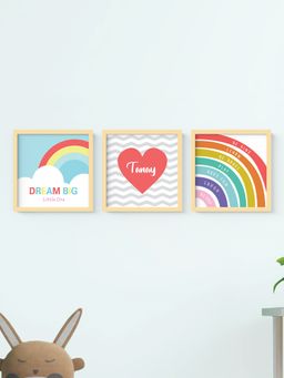 My Kids Wall - Dream Big Personalised Wall Art (Framed)-Beige (22.5x22.5 cm)