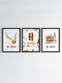 My Kids Wall - Magical Wizard Motivational Wall Art (Framed)-Black (32x23 cm)