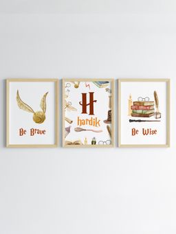 My Kids Wall - Magical Wizard Motivational Wall Art (Framed)-Beige (32x23 cm)