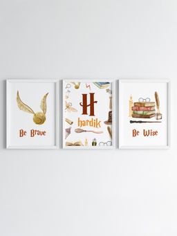 My Kids Wall - Magical Wizard Motivational Wall Art (Framed)-White (32x23 cm)