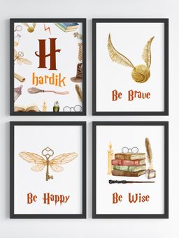 My Kids Wall - Magical Wizard Motivational Wall Art (Framed)-Black (32x23 cm)