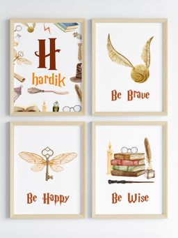 My Kids Wall - Magical Wizard Motivational Wall Art (Framed)-Beige (32x23 cm)