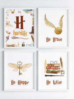 My Kids Wall - Magical Wizard Motivational Wall Art (Framed)-White (32x23 cm)