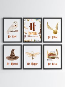 My Kids Wall - Magical Wizard Motivational Wall Art (Framed)-Black (32x23 cm)