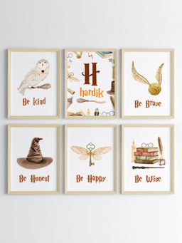 My Kids Wall - Magical Wizard Motivational Wall Art (Framed)-Beige (32x23 cm)