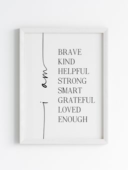 My Kids Wall - Positive Attitude & Affirmations Wall Art (Framed)-White (32x23 cm)