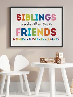 My Kids Wall - Siblings Make The Best Friends Wall Art (Framed)-Black