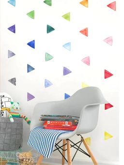 My Kids Wall - Playful Triangles Mulicolored Wall Stickers-Multi-Color (55x27.5 cm)