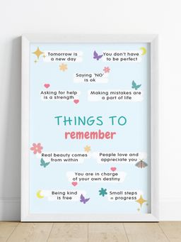 My Kids Wall - Positive Things To Remember Wall Art (Framed)-White