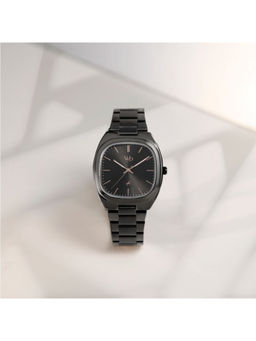 Fastrack - Men Black Vyb Aviator Quartz Analog Metal Strap Watch (FV30004QM01W) (M)