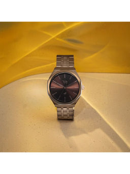 Fastrack - Men Dark Brown Vyb Challenger Quartz Analog Metal Strap Watch (FV30026QM01) (M)