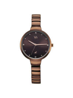 Fastrack - Women Brown Vyb Enigma Quartz Analog Dial Metal Strap Watch (FV60074QM01) (M)