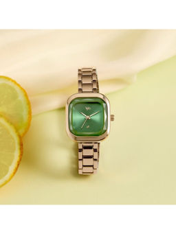 Fastrack - Women Green Vyb Manifester Quartz Analog Dial Metal Strap Watch (FV60079WM01) (M)