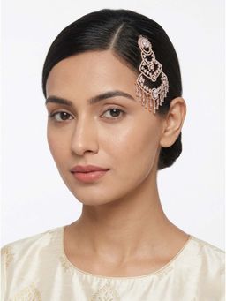 Adwitiya - Women Rose Gold Plated American Diamond Studded Chandelier Passa
