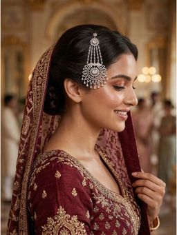 Adwitiya - Women Rhodium Plated Round Sun-Style Long Passa