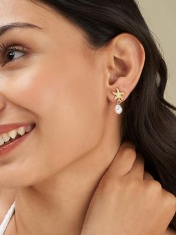 Joker and Witch - Joker & Witch Women Rio Starfish Gold Seashells Drop Earrings