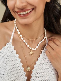 Joker and Witch - Joker & Witch Women Sephra Layered Seashells Necklaces (Pack of 3)