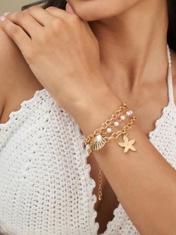 Joker and Witch - Joker & Witch Women Oasys Pearl Seashells Bracelets (Pack of 3)