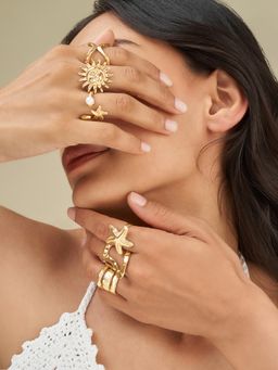 Joker and Witch - Joker & Witch Women Gold Sway Seashells Rings (Pack of 6)