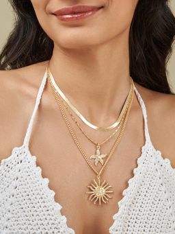 Joker and Witch - Joker & Witch Women Tayra Gold Triple Necklaces (Pack of 3)