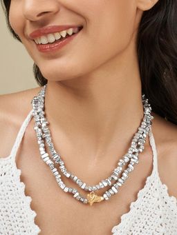 Joker and Witch - Joker & Witch Women Zenthira Silver and Gold Mixed Metal Necklaces (Pack of 2)