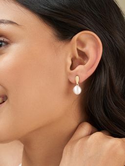 Joker and Witch - Joker & Witch Women Nolyn Pearl Gold-Silver Drop Earring