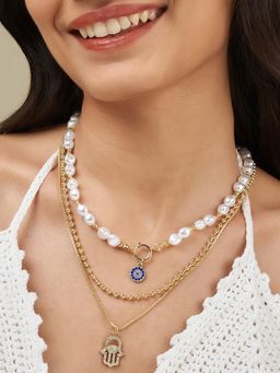 Joker and Witch - Joker & Witch Women Avalone Evil Eye Layered Necklace