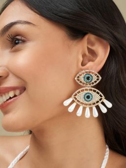 Joker and Witch - Joker & Witch Women Shield Evil Eye Drop Earrings