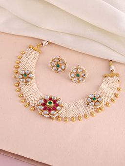 Peora - Women Multi-Color Kundan Crystals and Beads Jewellery Set