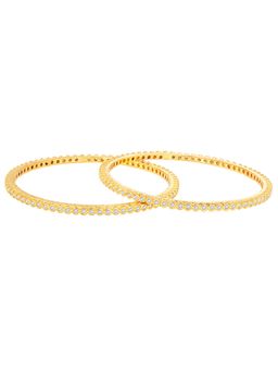 Peora - Women White Cubic Zirconia Studded Fancy Bangles (2.6) (Pack of 2)