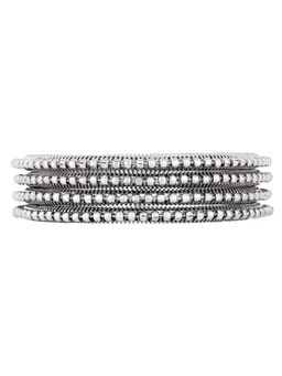 Peora - Women Silver Plated Metal Bangles (2.6) (Pack of 4)