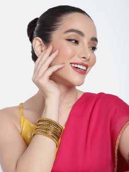 Peora - Women Gold Plated Metal Bangles (2.6) (Pack of 12)