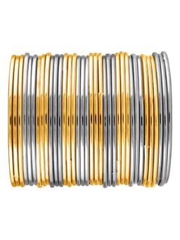 Peora - Women Gold and Silver Plated Metal Bangles (2.8) (Pack of 36)