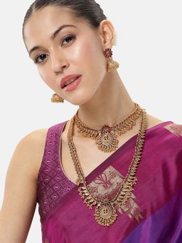 Peora - Women Multi-Color Goddess Lakshmi Jewellery Set