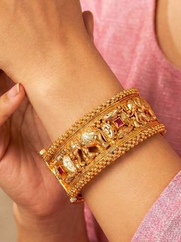 Peora - Women Gold Plated Pink Openable Kadas (2.6) (Pack of 2)