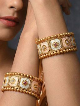 Peora - Women Multi-Color Meenakari Work Openable Kada's (2.4) (Pack of 2)
