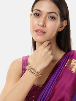 Peora - Women Gold Plated Multi-Color Ethnic Thick Kada (2.6)