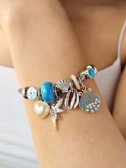 Peora - Women Synthetic Stone Studded Silver Plated Bracelet