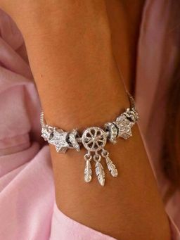 Peora - Women Cubic Zirconia Silver Plated Bracelet