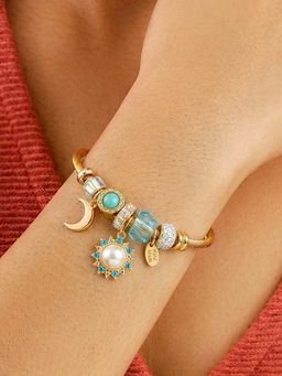 Peora - Women Synthetic Blue Stone Studded Gold Plated Bracelet