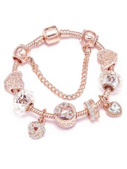 Peora - Women Rose Gold Plated Cubic Zirconia Bracelet