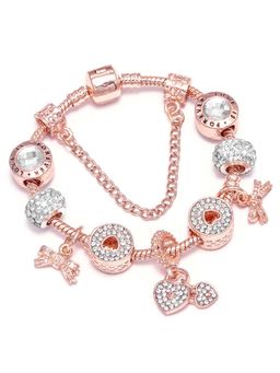 Peora - Women Rose Gold Plated Cubic Zirconia Bracelet