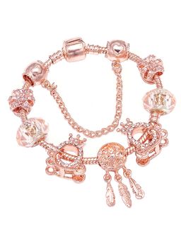 Peora - Women Rose Gold Plated Cubic Zirconia Bracelet